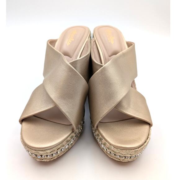 Charles by Charles David Cate Metallic Espadrille Wedge Sandal Size US9.5M EU40 - Picture 2 of 11